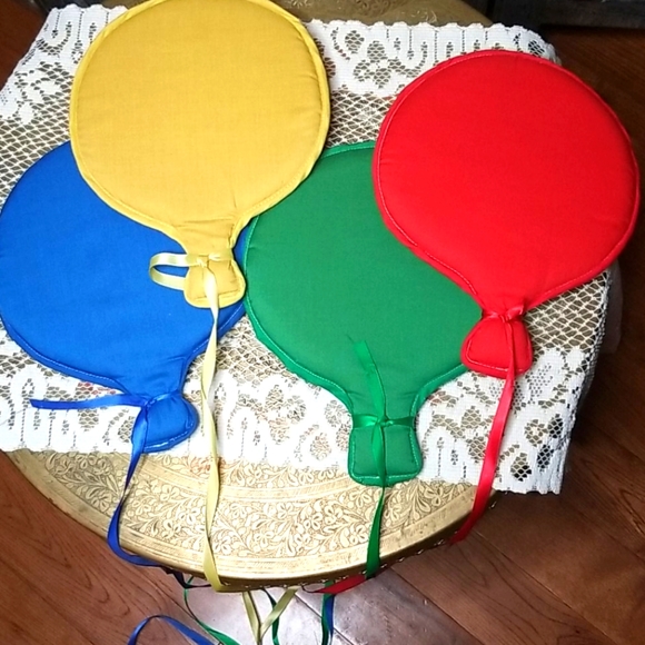Vintage Fabric Balloon Wall Art-Set of 4 - Picture 2 of 4